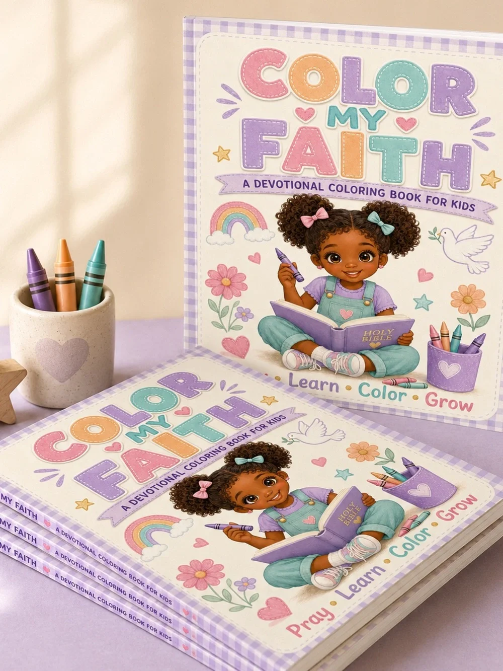 Color My Faith Kids Devotional Coloring Book Ages 4–8